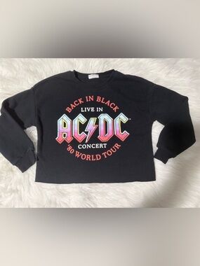 AC/DC Black Tee with Red Graphic Detail